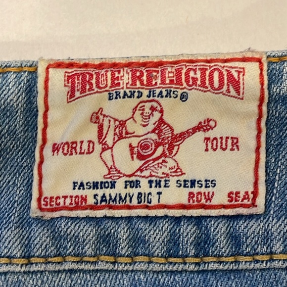 True Religion Sammy Big T Jeans Women’s 27 LIGHT Wash Contrast Stitching Y2K - Picture 5 of 16